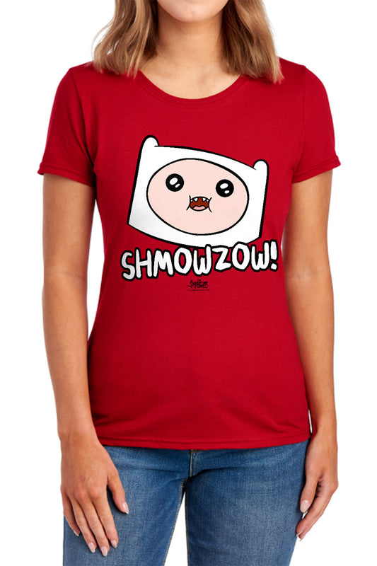 Adventure Time - Shmowzow - Short Sleeve Womens Tee - Royal Blue T-shirt