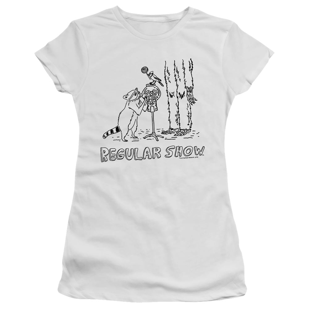 The Regular Show - Tattoo Art - Short Sleeve Junior Sheer - White T-shirt