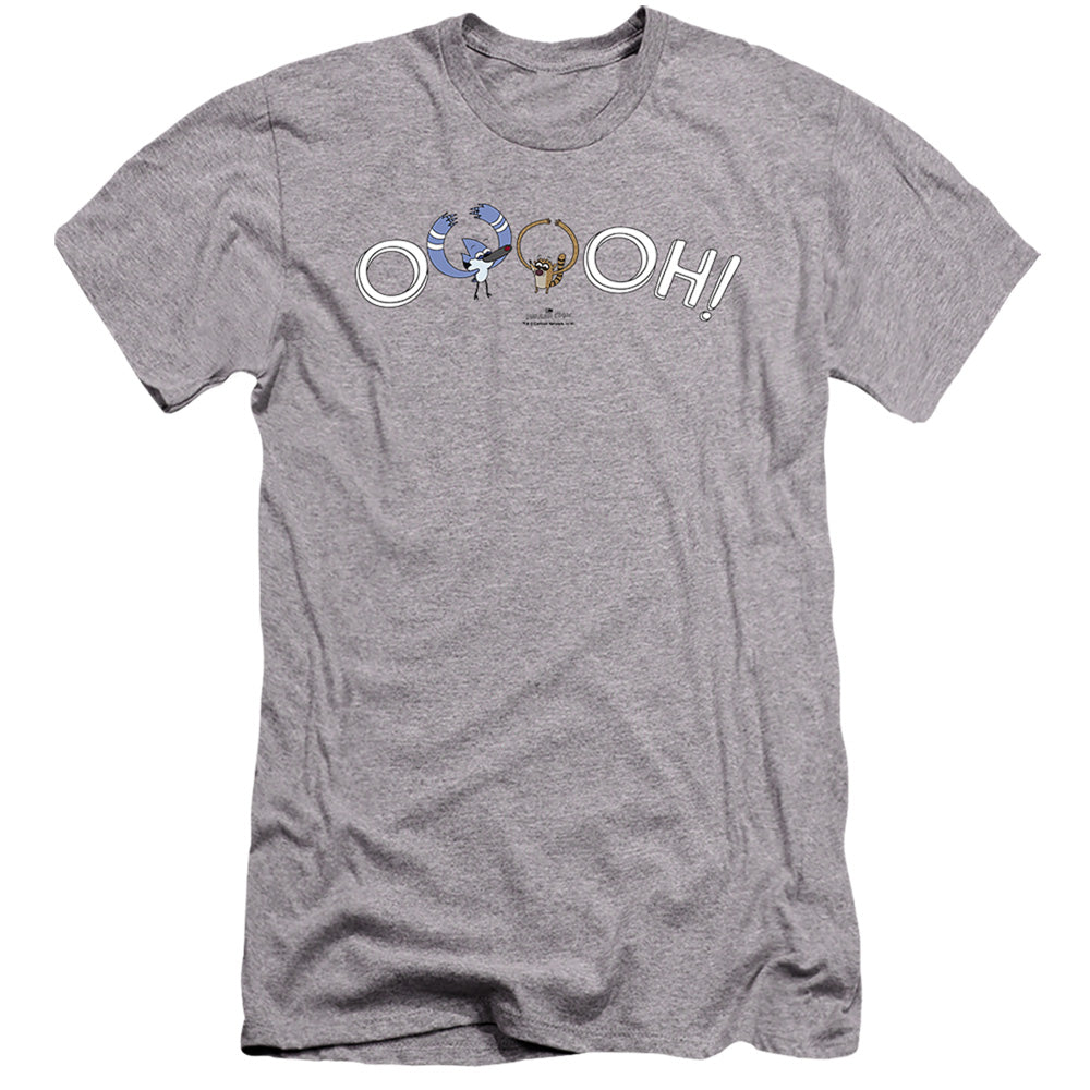 The Regular Show - Ooooh-hbo Short Sleeve Adult 30/1 - Athletic Heather T-shirt
