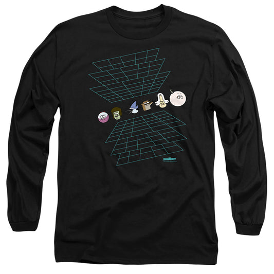 The Regular Show - Regular Grid - Long Sleeve Adult 18/1 - Black T-shirt