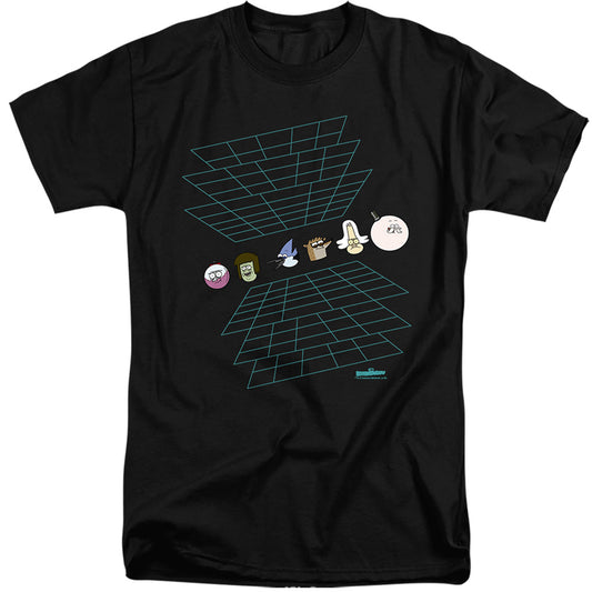 The Regular Show - Regular Grid - Short Sleeve Adult Tall 18/1 - Black T-shirt