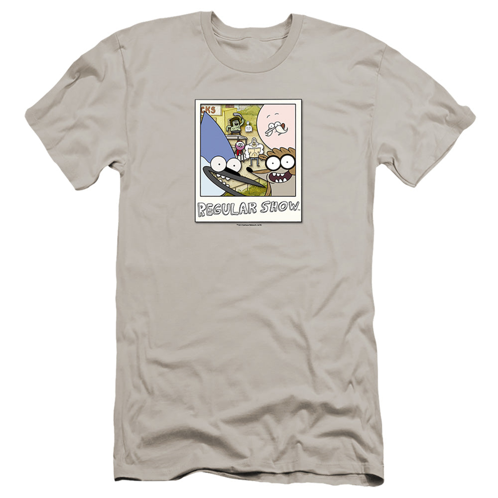 Regular Show - Instant Picture-hbo Short Sleeve Adult 30/1 - Silver T-shirt