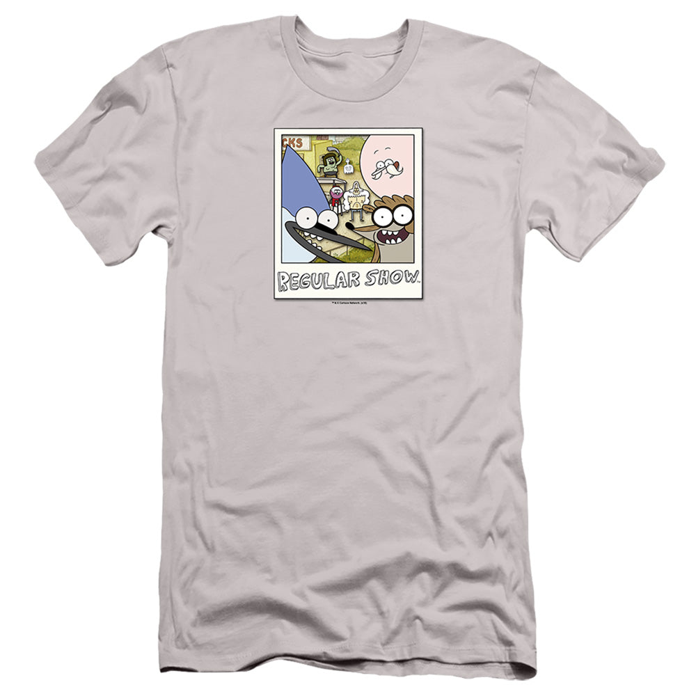 Regular Show - Instant Picture - Short Sleeve Adult 30/1 - Silver T-shirt