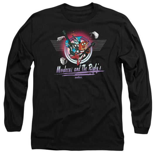 The Regular Show - Mordecai & The Rigbys - Long Sleeve Adult 18/1 - Black T-shirt