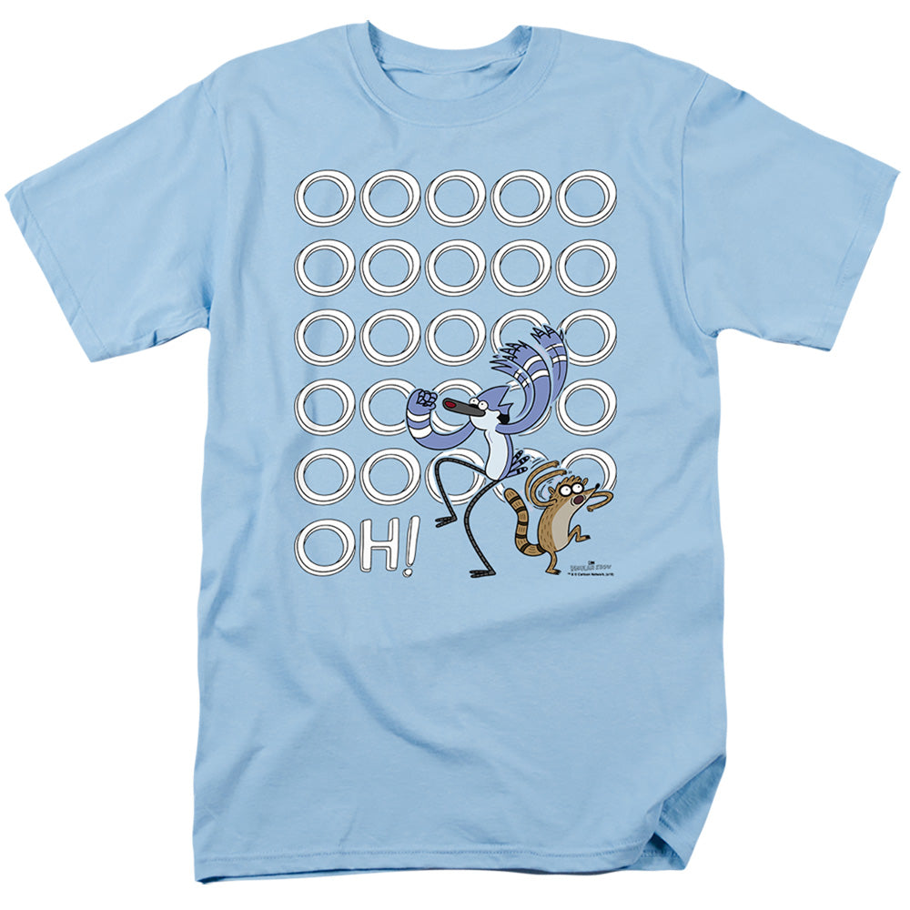 The Regular Show - Oooooh - Short Sleeve Adult 18/1 - Light Blue T-shirt