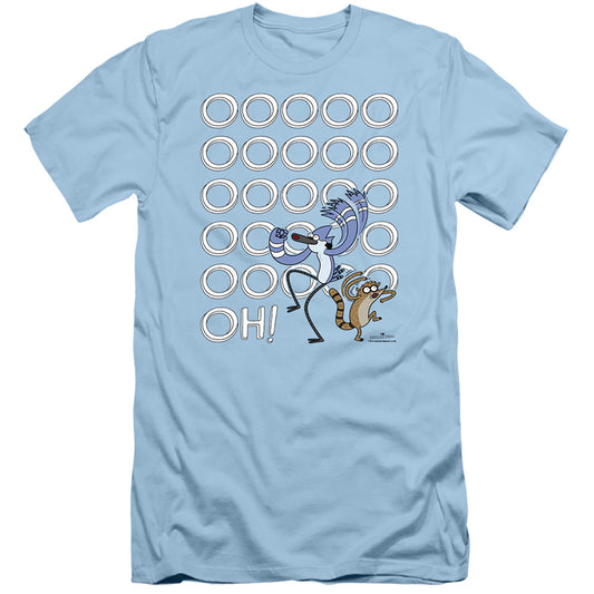 The Regular Show - Oooooh - Short Sleeve Adult 30/1 - Light Blue T-shirt