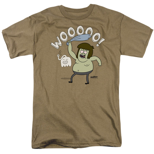 Regular Show - Wooooo - Short Sleeve Adult 18/1 - Safari Green T-shirt