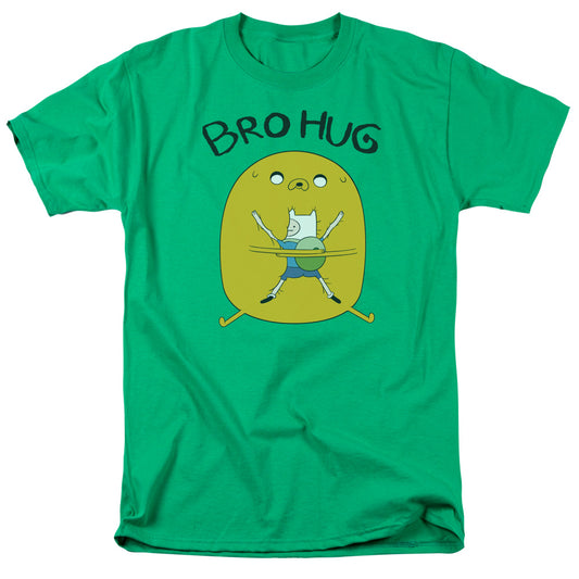 Adventure Time - Bro Hug - Short Sleeve Adult 18/1 - Kelly Green T-shirt