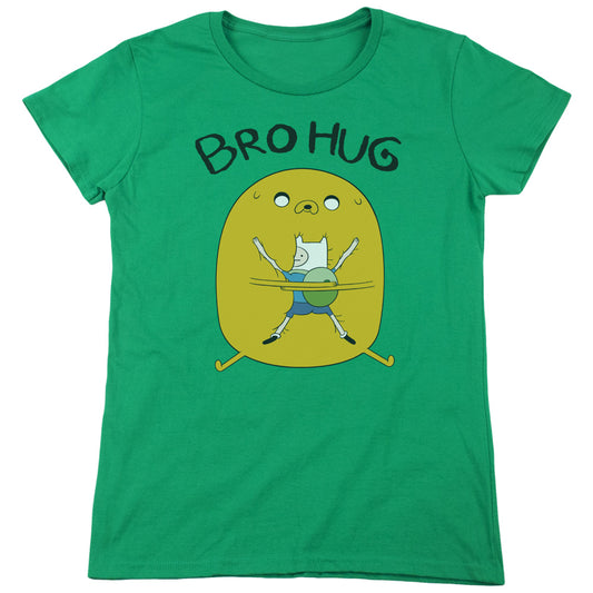 Adventure Time - Bro Hug - Short Sleeve Womens Tee - Kelly Green T-shirt