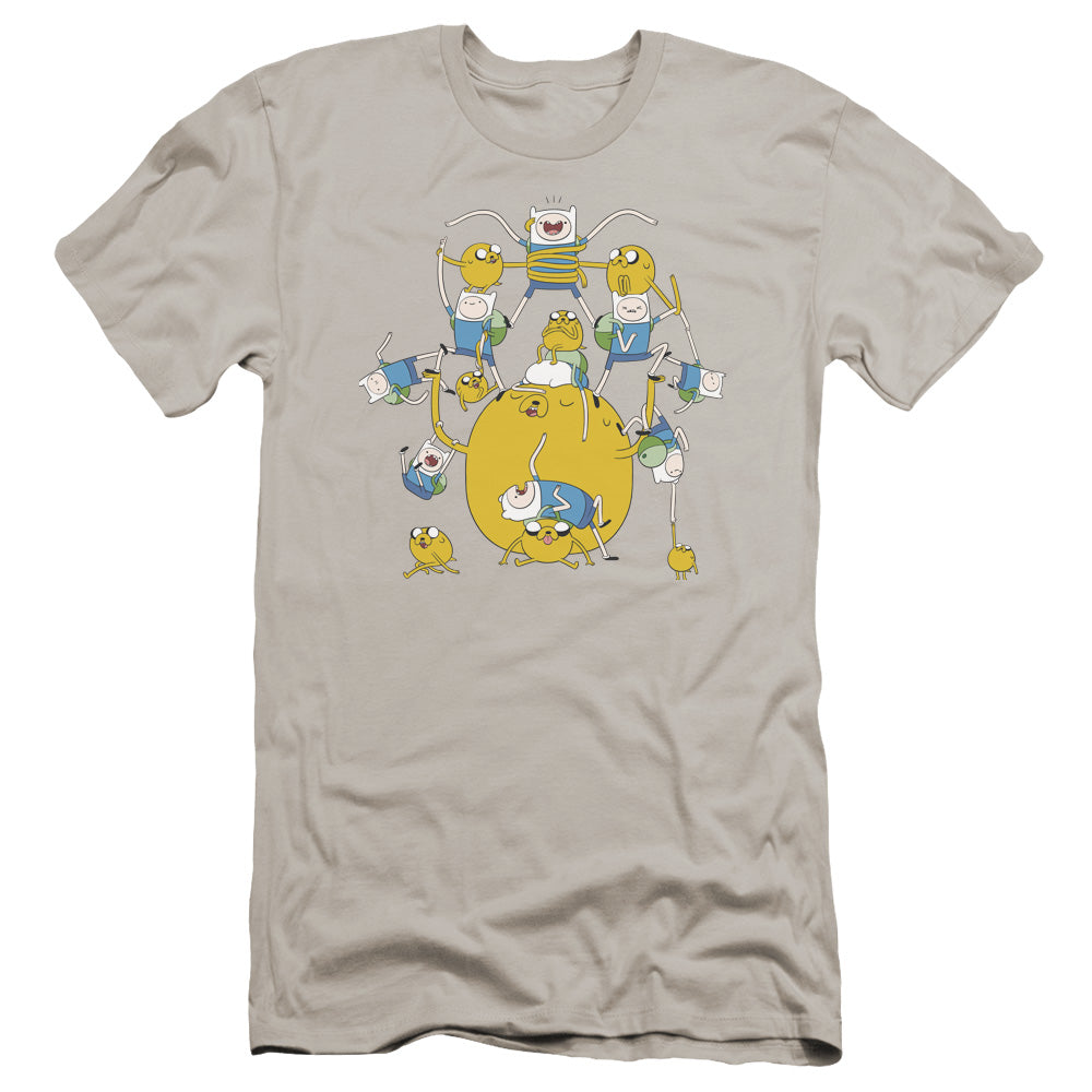 Adventure Time - Finn&jake Group-hbo Short Sleeve Adult 30/1 - Silver T-shirt