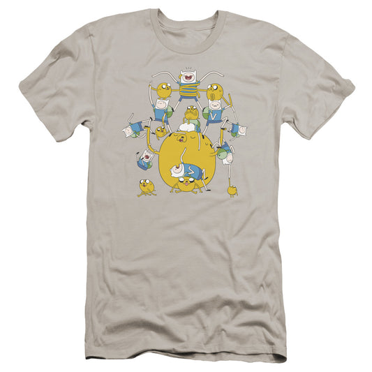 Adventure Time - Finn&jake Group-hbo Short Sleeve Adult 30/1 - Silver T-shirt