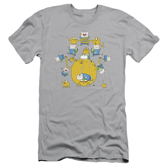 Adventure Time - Finn&jake Group - Short Sleeve Adult 30/1 - Silver T-shirt