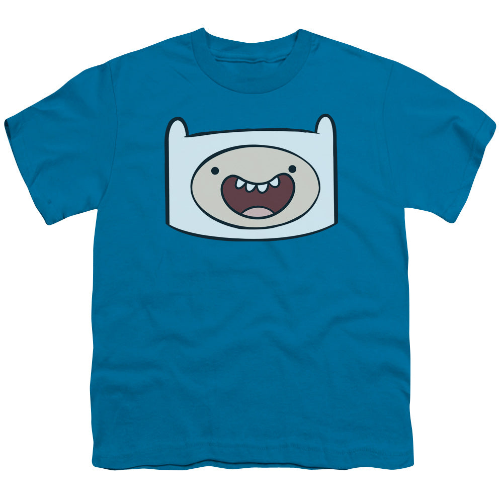 Adventure Time - Finn Head - Short Sleeve Youth 18/1 - Turquoise T-shirt