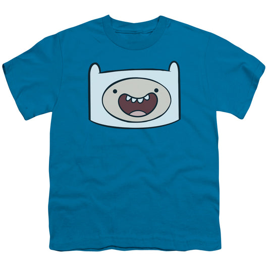 Adventure Time - Finn Head - Short Sleeve Youth 18/1 - Turquoise T-shirt
