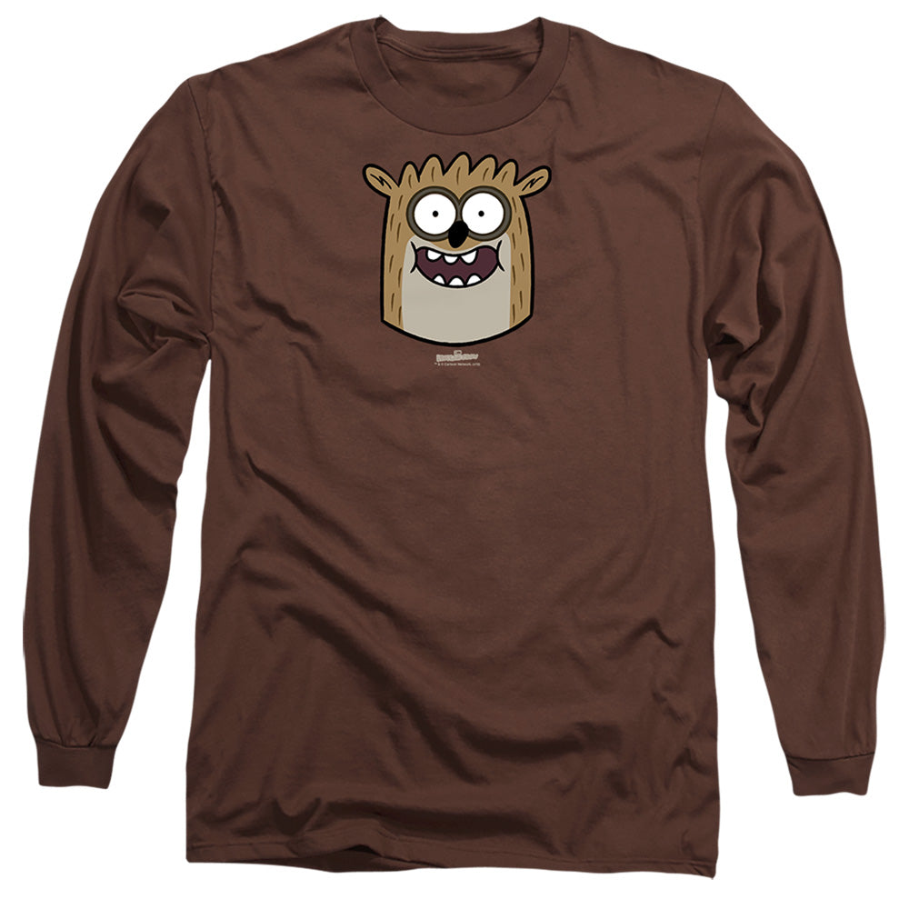 The Regular Show - Rigby - Long Sleeve Adult 18/1 - Coffee T-shirt