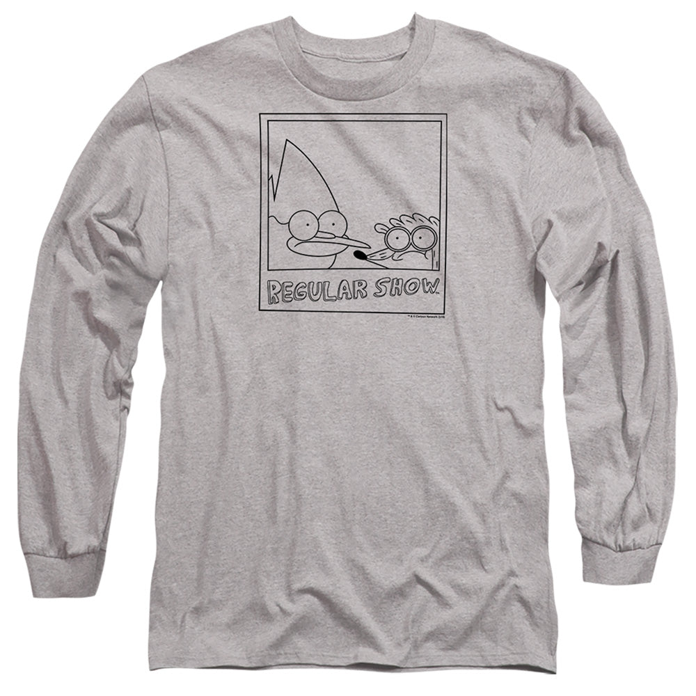 Regular Show - Poloroid - Long Sleeve Adult 18/1 - Athletic Heather T-shirt