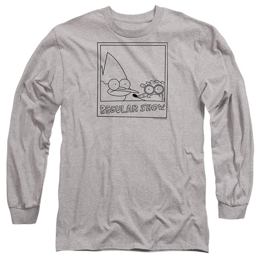 Regular Show - Poloroid - Long Sleeve Adult 18/1 - Athletic Heather T-shirt