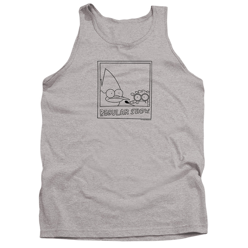 Regular Show - Poloroid - Adult Tank - Athletic Heather