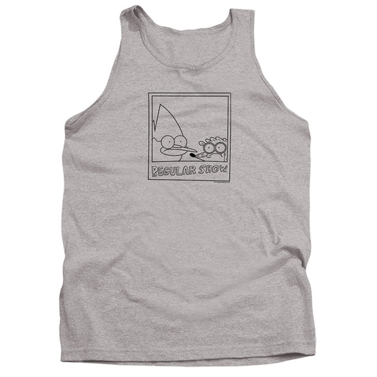 Regular Show - Poloroid - Adult Tank - Athletic Heather