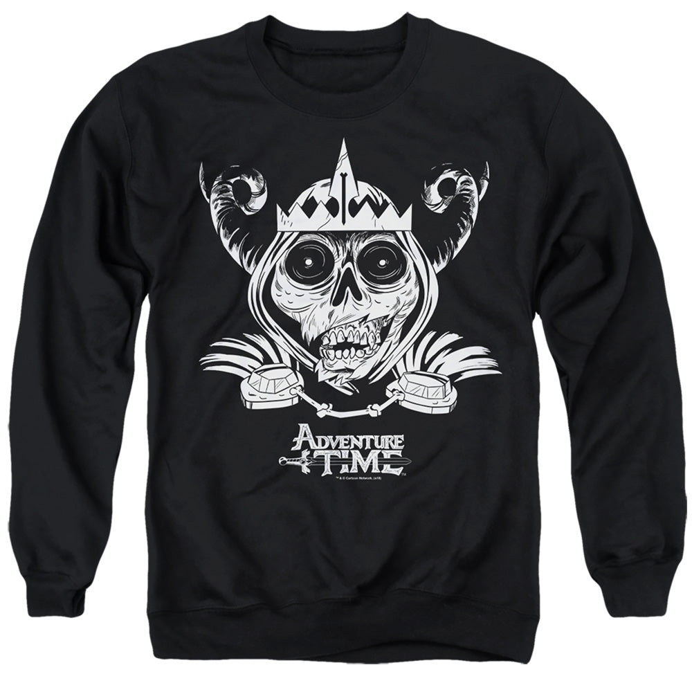 Adventure Time - Skull Face - Adult Crewneck Sweatshirt - Black