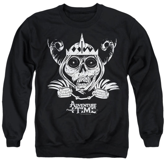 Adventure Time - Skull Face - Adult Crewneck Sweatshirt - Black