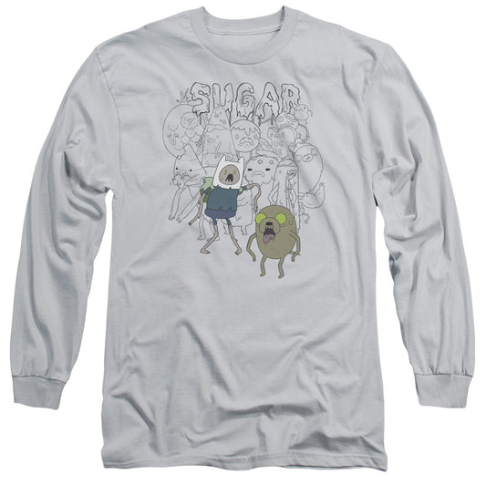 Adventure Time - Sugar Zombies - Long Sleeve Adult 18/1 - Silver T-shirt