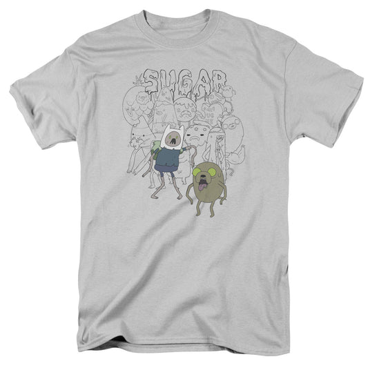 Adventure Time - Sugar Zombies - Short Sleeve Adult 18/1 - Silver T-shirt