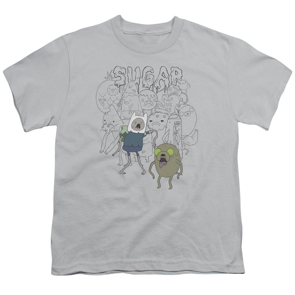 Adventure Time - Sugar Zombies - Short Sleeve Youth 18/1 - Silver T-shirt
