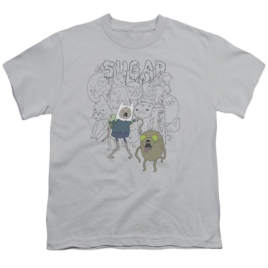 Adventure Time - Sugar Zombies - Short Sleeve Youth 18/1 - Silver T-shirt