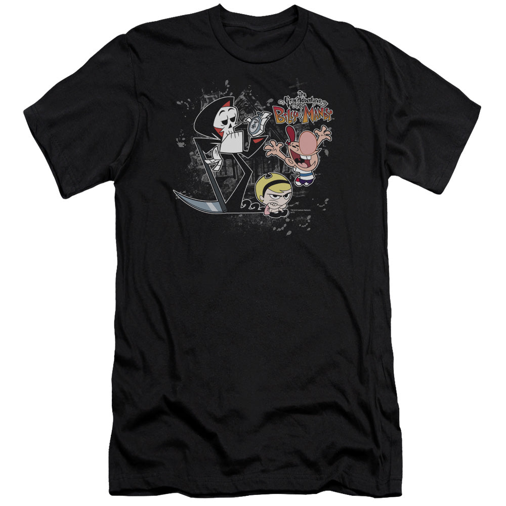 Billy & Mandy - Splatter Cast-premuim Canvas Adult Slim Fit 30/1 - Black