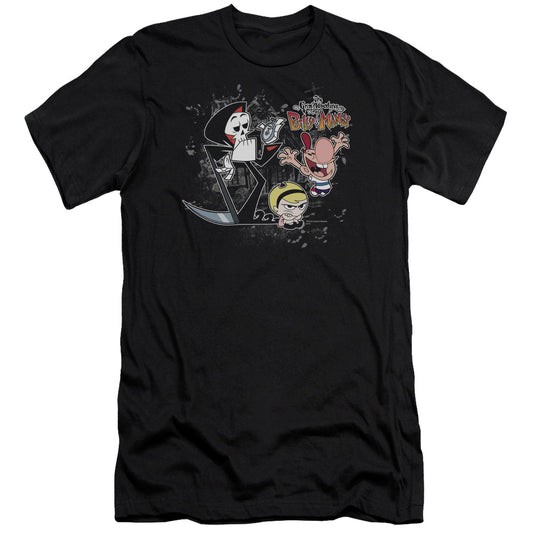 Billy & Mandy - Splatter Cast-premuim Canvas Adult Slim Fit 30/1 - Black