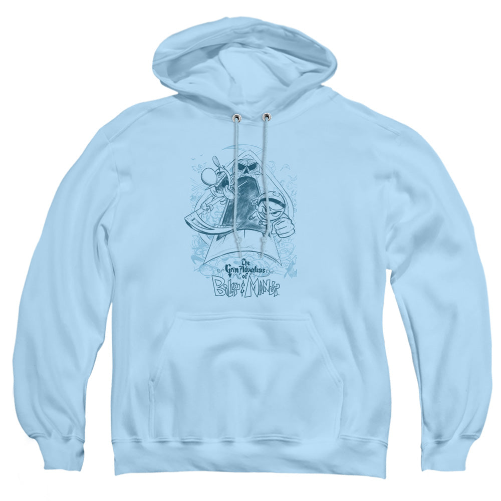 Grim Adventures Of Billy & Mandy - Sketched - Adult Pull-over Hoodie - Light Blue