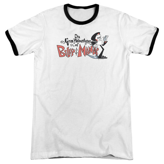 Billy & Mandy - Logo - Adult Ringer - White/black