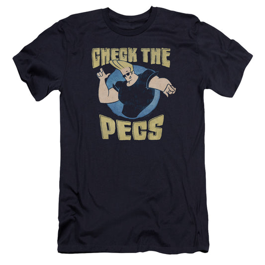 Johnny Bravo - Check The Pects-premuim Canvas Adult Slim Fit 30/1 - Navy