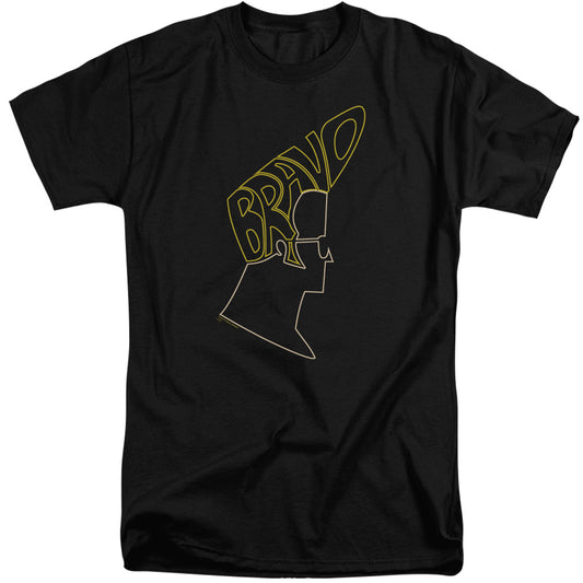 Johnny Bravo - Bravo Hair - Short Sleeve Adult Tall - Black T-shirt