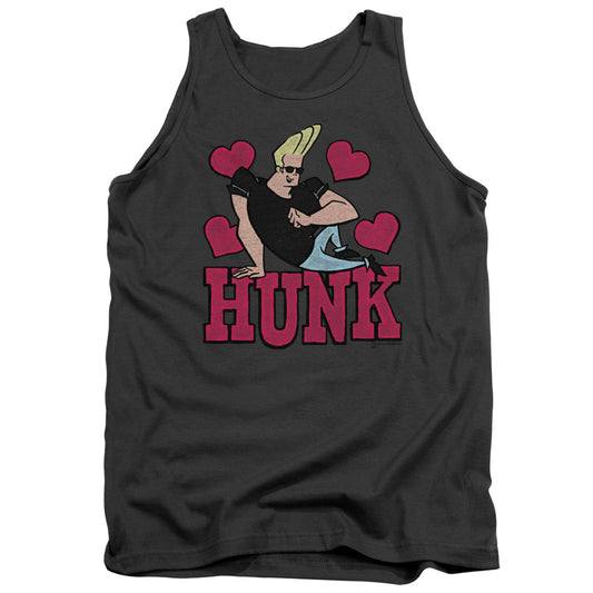 Johnny Bravo - Hunk - Adult Tank - Charcoal