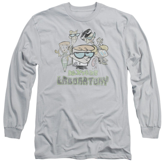 Dexters Laboratory - Vintage Cast - Long Sleeve Adult 18/1 - Silver T-shirt