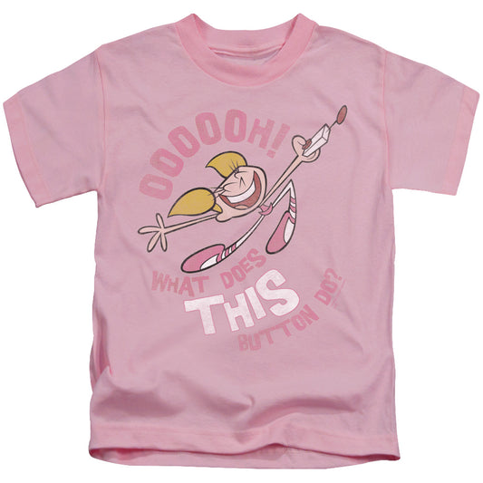 Dexters Laboratory - Button - Short Sleeve Juvenile 18/1 - Pink T-shirt