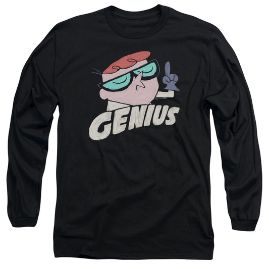 Dexters Laboratory - Genius - Long Sleeve Adult 18/1 - Black T-shirt