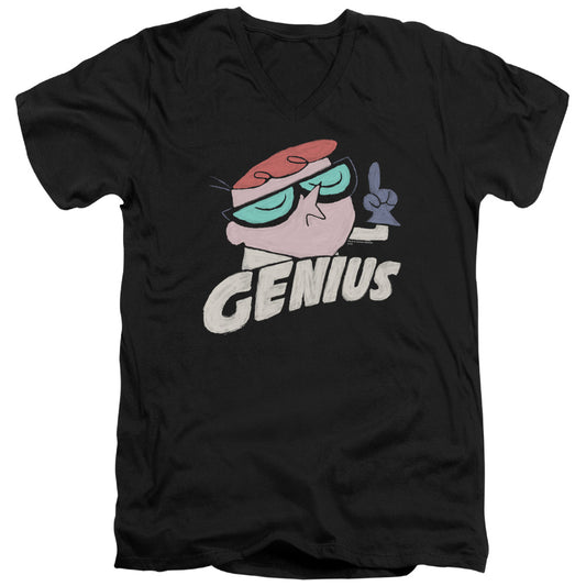 Dexters Laboratory - Genius - Short Sleeve Adult V-neck - Black T-shirt