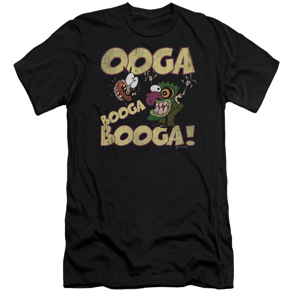 Courage - Ooga Booga Booga-premuim Canvas Adult Slim Fit 30/1 - Black