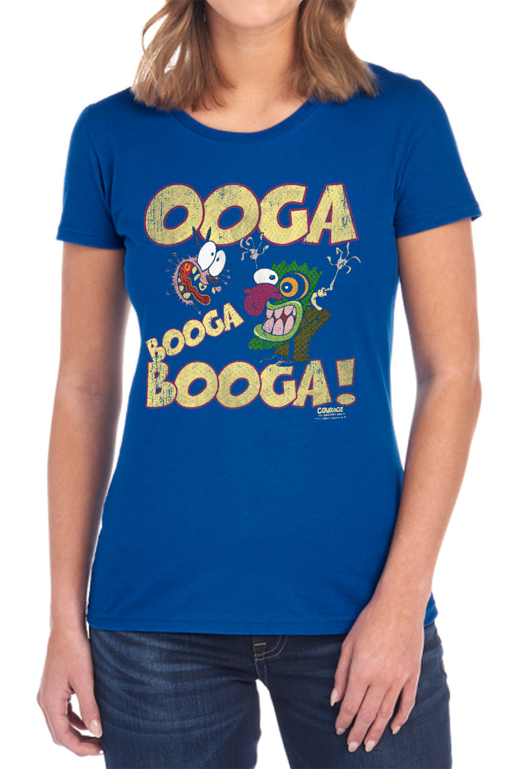 Courage - Ooga Booga Booga - Short Sleeve Womens Tee - Black T-shirt