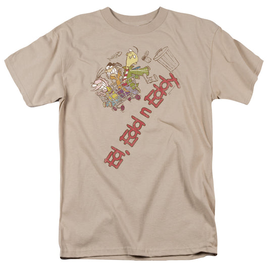 Ed Edd N Eddy - Downhill - Short Sleeve Adult 18/1 - Sand T-shirt