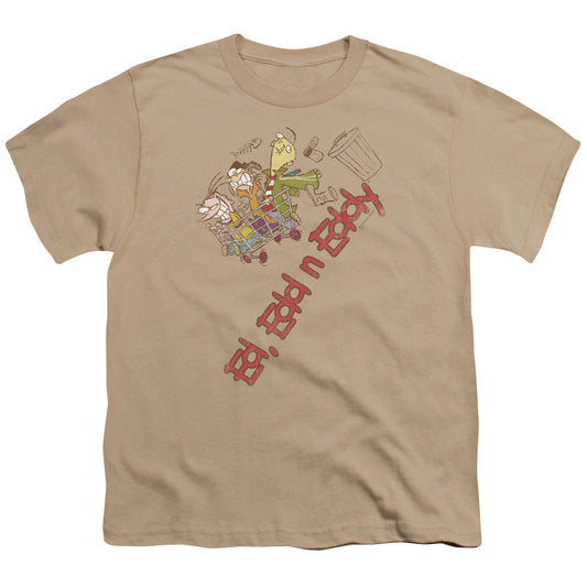 Ed Edd N Eddy - Downhill - Short Sleeve Youth 18/1 - Sand T-shirt