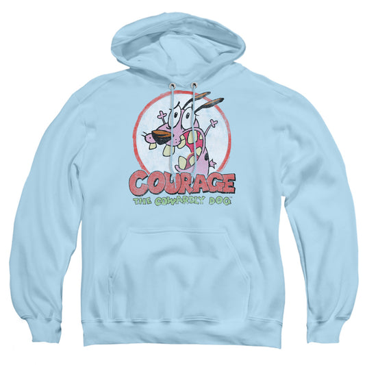 Courage The Cowardly Dog Vintage Courage - Adult Pull-over Hoodie - Light Blue