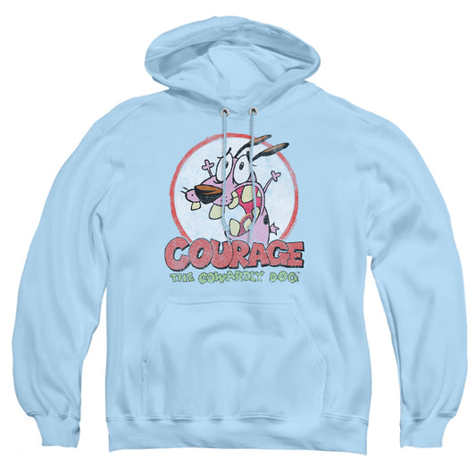 Courage The Cowardly Dog - Vintage Courage - Adult Pull-over Hoodie - Light Blue