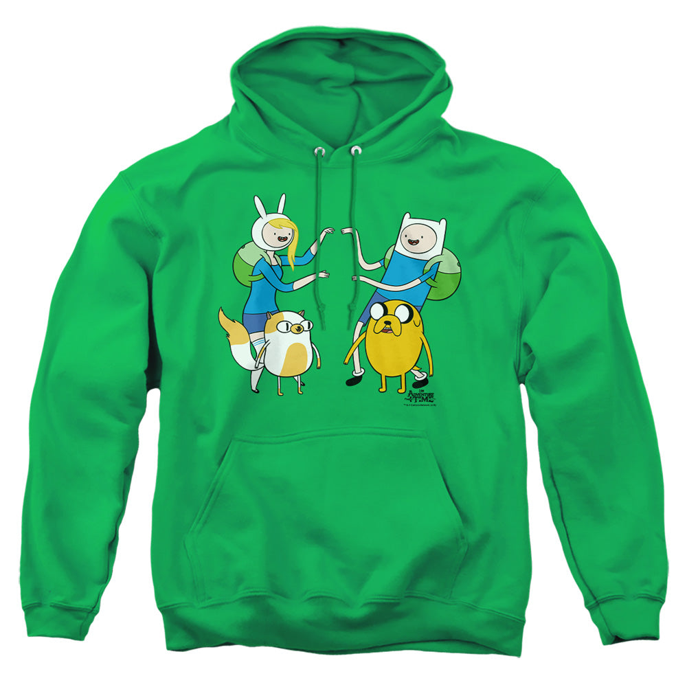 Adventure Time - Meet Up - Adult Pull-over Hoodie - Kelly Green