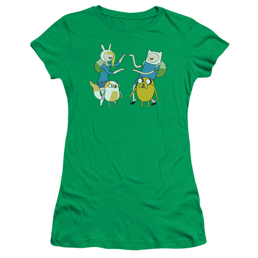 Adventure Time - Meet Up - Short Sleeve Junior Sheer - Kelly Green T-shirt