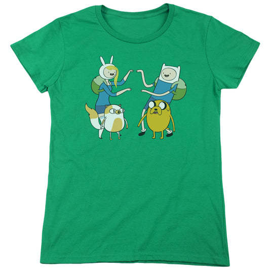 Adventure Time - Meet Up - Short Sleeve Womens Tee - Kelly Green T-shirt