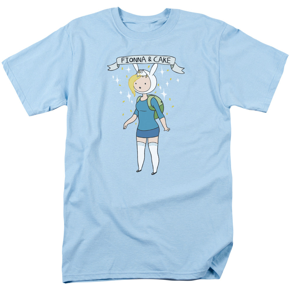 Adventure Time - Fionna & Cake - Short Sleeve Adult 18/1 - Light Blue T-shirt